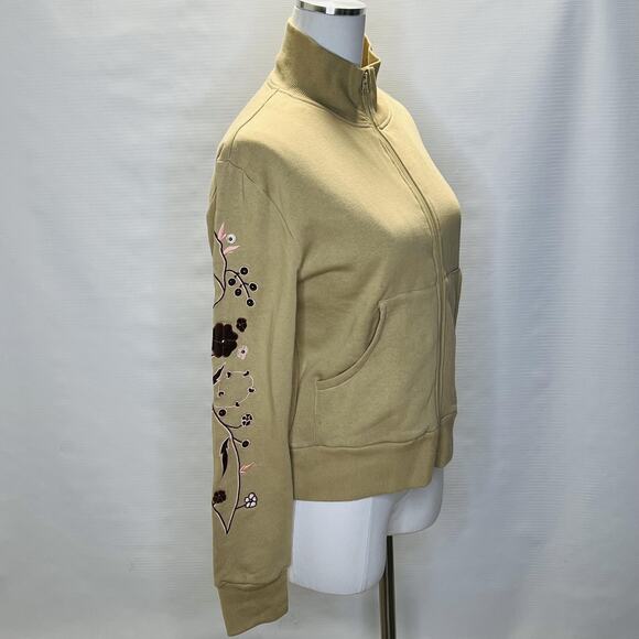 Scully Jacket Womens Medium Khaki Westerns Collection Embroidered Floral Zip Up - Picture 2 of 11